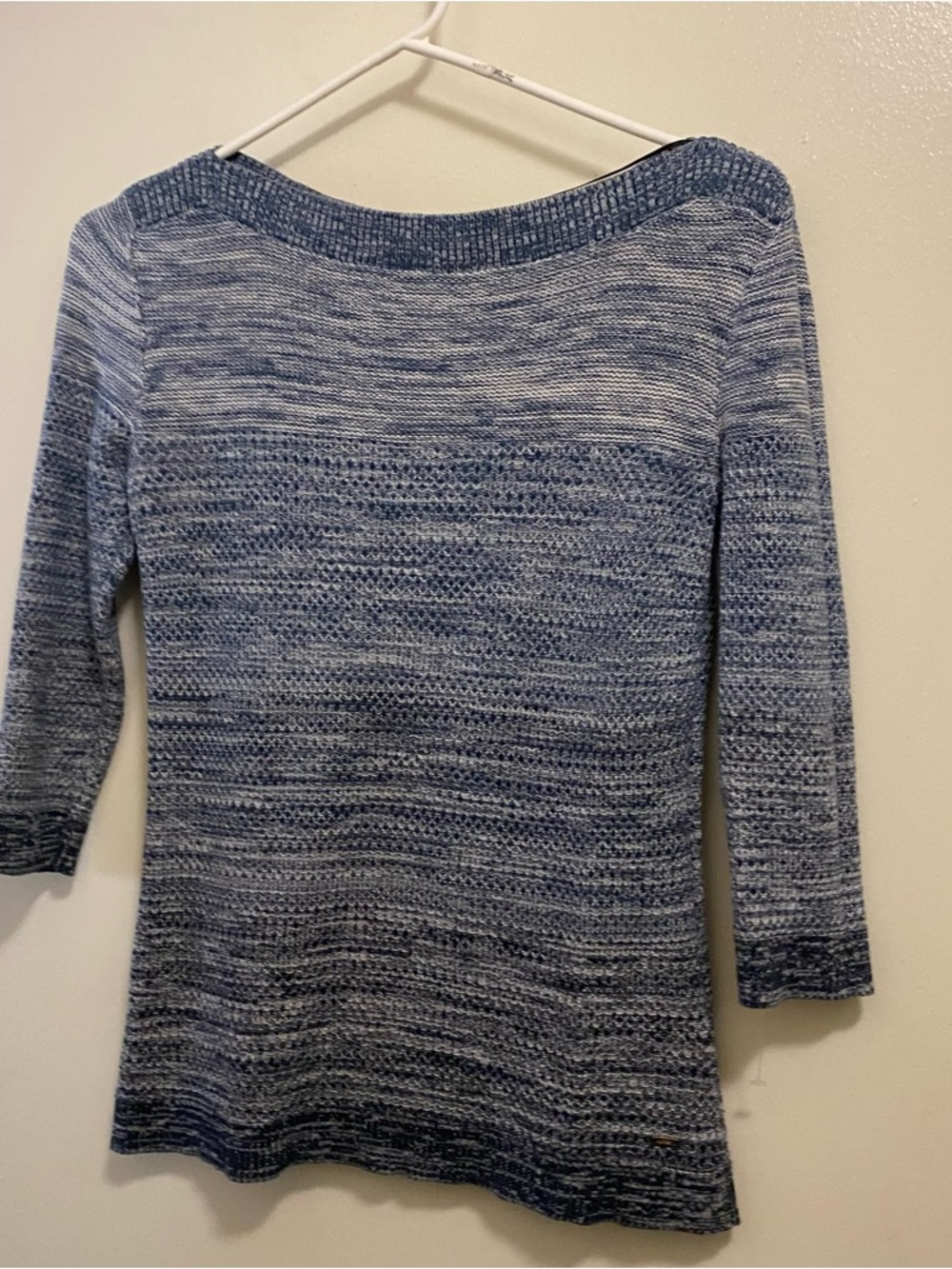 Tommy Hilfiger Womens Boatneck Knit Sweater XS 34” Blue Coastal Nautical Beach